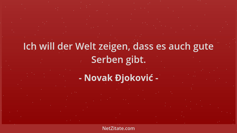 Novak Đjoković - Ich will der Welt zeigen, dass es auch gute Serben gibt....