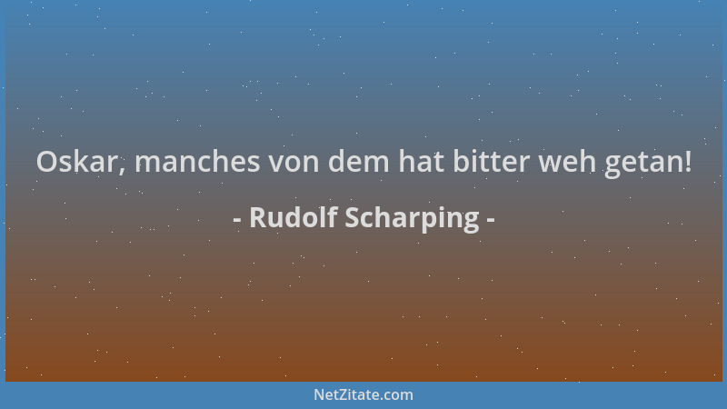 Rudolf Scharping - Oskar, manches von dem hat bitter weh getan!...