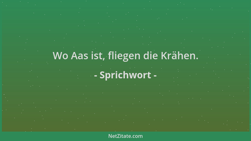 Sprichwort - Wo Aas ist, fliegen die Krähen....