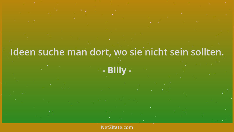 Billy - Ideen suche man dort, wo sie nicht sein sollten....