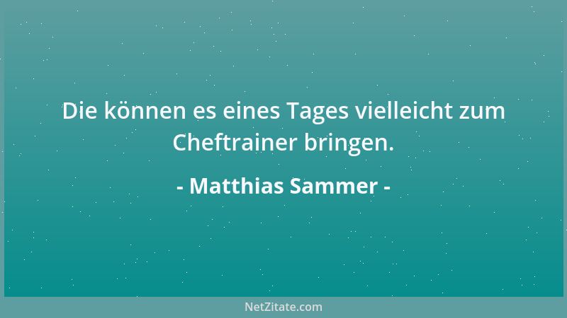 Matthias Sammer - Das nächste Spiel ist immer das nächste....