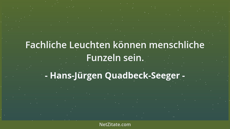 Hans-Jürgen Quadbeck-Seeger - Fachliche Leuchten können menschliche Funzeln sein....
