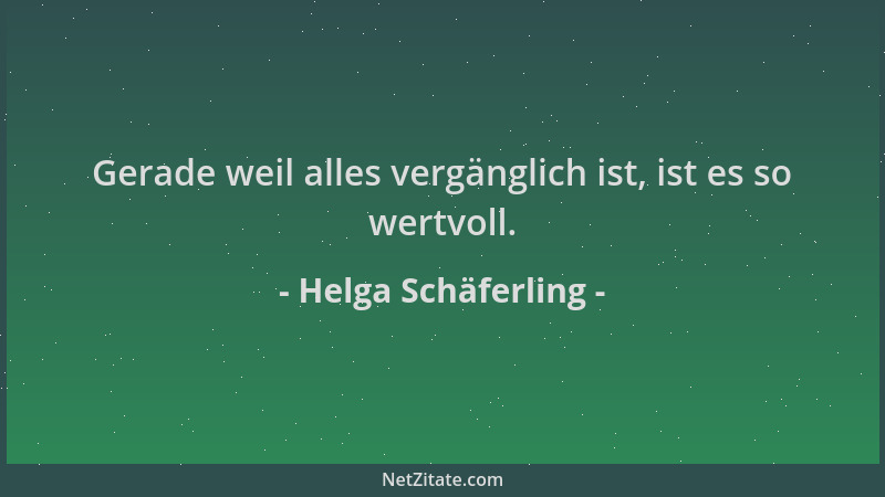 Helga Schäferling - Gerade weil alles vergänglich ist, ist es so wertvoll....