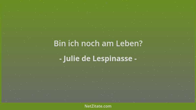 Julie de Lespinasse - Bin ich noch am Leben?...