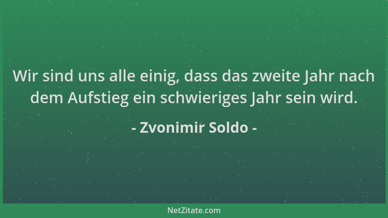 Zvonimir Soldo - Wir sind uns alle einig, dass das zweite Jahr nach dem Aufstieg ein schwieriges Jahr sein wird....