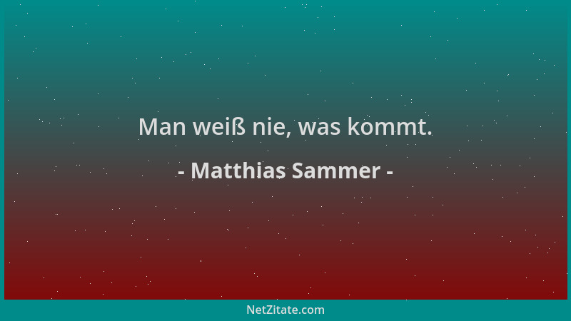 Matthias Sammer - Man weiß nie, was kommt....