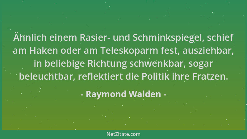 Raymond Walden - Ähnlich einem Rasier- und Schminkspiegel, schief am Haken oder am Teleskoparm fest, ausziehbar, in beliebi...