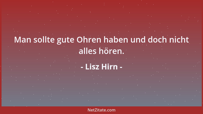 Lisz Hirn - Man sollte gute Ohren haben und doch nicht alles hören....