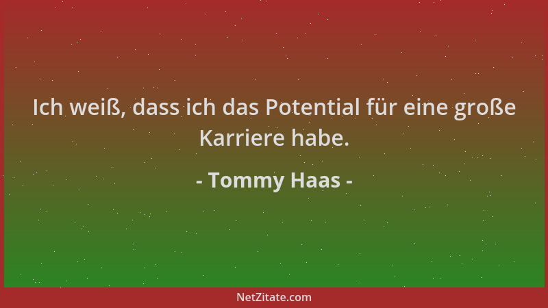 Tommy Haas - Ich weiß, dass ich das Potential für eine große Karriere habe....