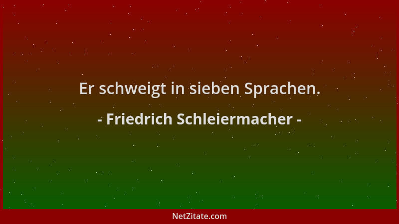 Friedrich Schleiermacher - Er schweigt in sieben Sprachen....