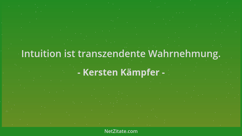 Kersten Kämpfer - Intuition ist transzendente Wahrnehmung....