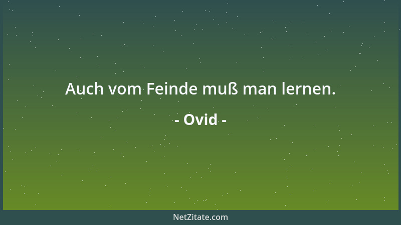 Ovid - Auch vom Feinde muß man lernen....