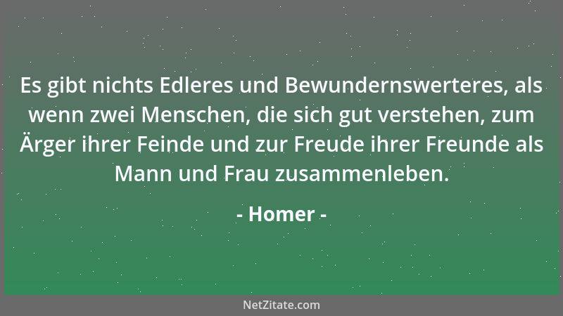 Homer - Es gibt nichts Edleres und Bewundernswerteres, als wenn zwei Menschen, die sich gut verstehen, zum Ärger ihrer Fein...