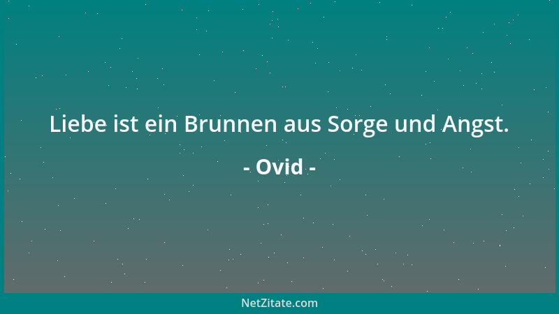 Ovid - Liebe ist ein Brunnen aus Sorge und Angst....