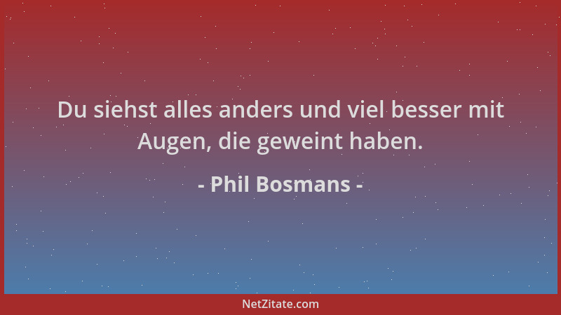 Phil Bosmans - Du siehst alles anders und viel besser mit Augen, die geweint haben....