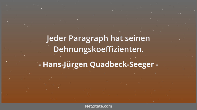 Hans-Jürgen Quadbeck-Seeger - Jeder Paragraph hat seinen Dehnungskoeffizienten....