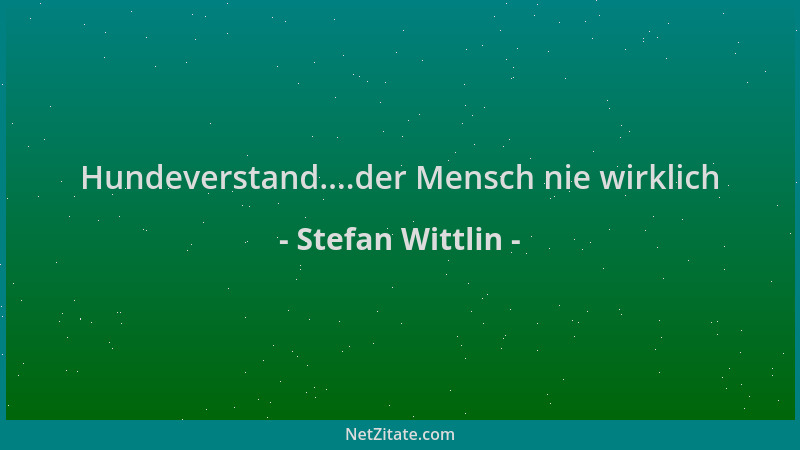 Stefan Wittlin - Hundeverstand....der Mensch nie wirklich...