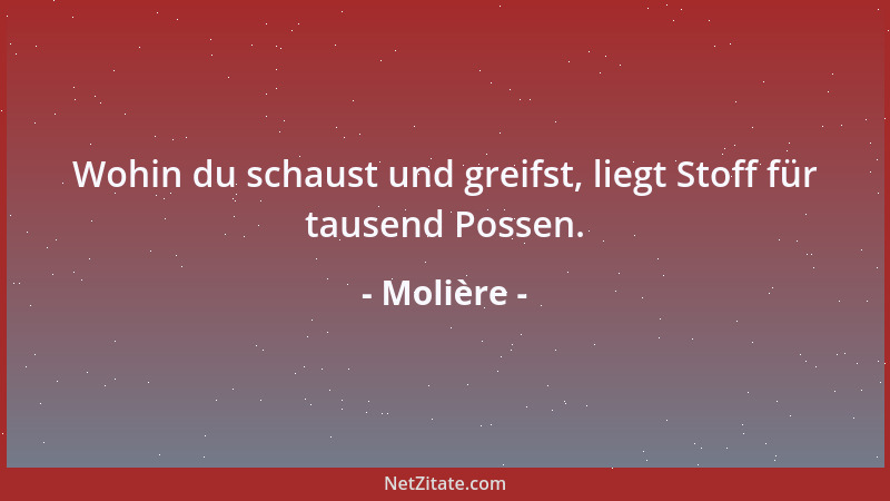 Molière - Wohin du schaust und greifst, liegt Stoff für tausend Possen....