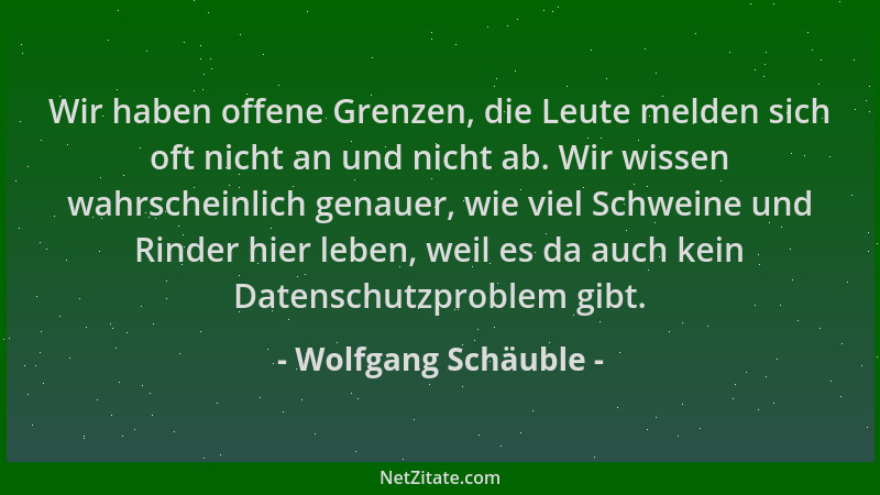Wolfgang Schäuble - Wir haben offene Grenzen, die Leute melden sich oft nicht an und nicht ab. Wir wissen wahrscheinlich ge...
