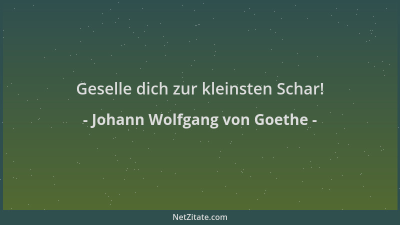 Johann Wolfgang von Goethe - Geselle dich zur kleinsten Schar!...