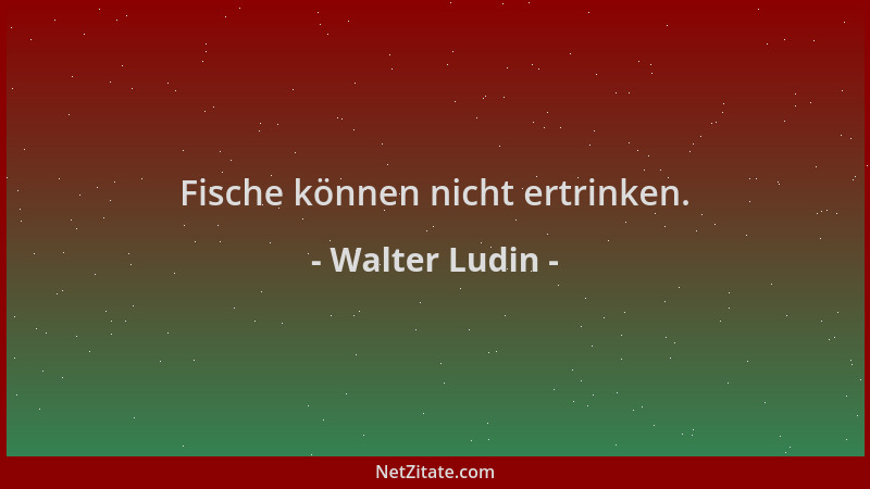 Walter Ludin - Fische können nicht ertrinken....