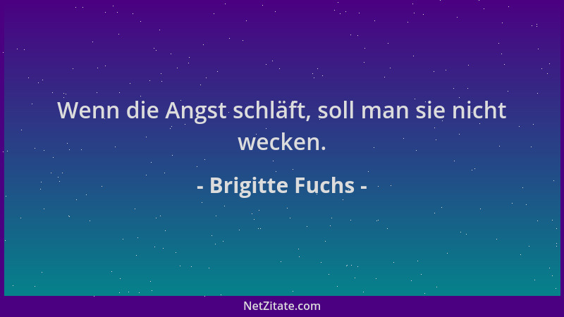 Brigitte Fuchs - Wenn die Angst schläft, soll man sie nicht wecken....