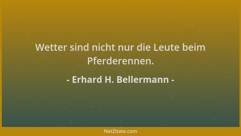 Erhard H. Bellermann - Wetter sind nicht nur die Leute beim Pferderennen....