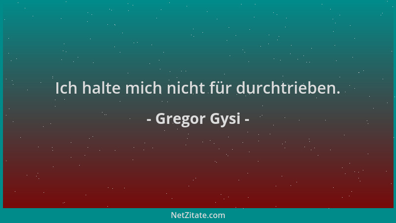Gregor Gysi - Ich halte mich nicht für durchtrieben....