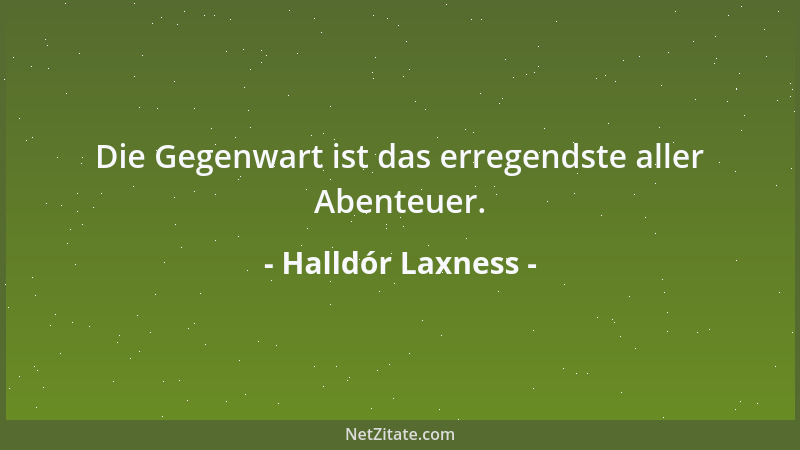 Halldór Laxness - Die Gegenwart ist das erregendste aller Abenteuer....