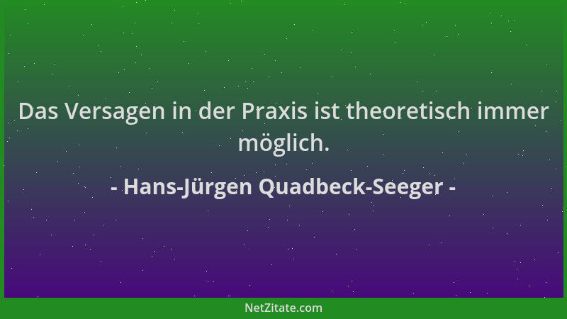 Hans-Jürgen Quadbeck-Seeger - Das Versagen in der Praxis ist theoretisch immer möglich....