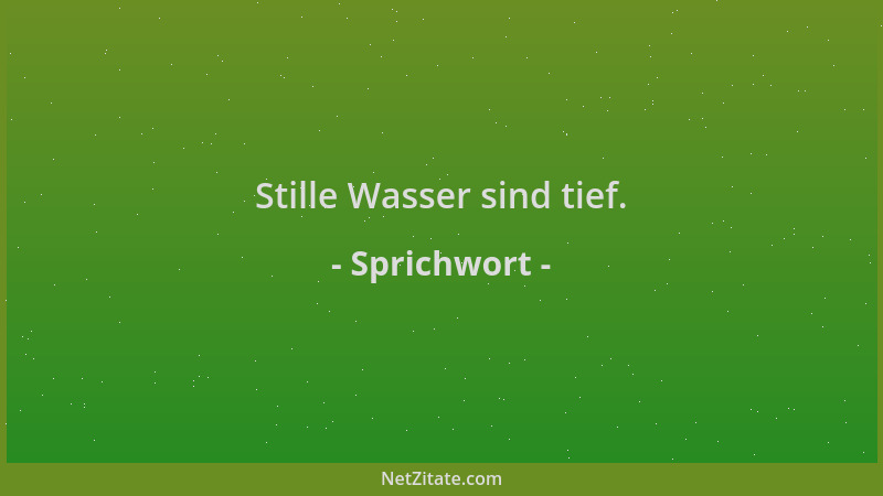 Sprichwort - Stille Wasser sind tief....