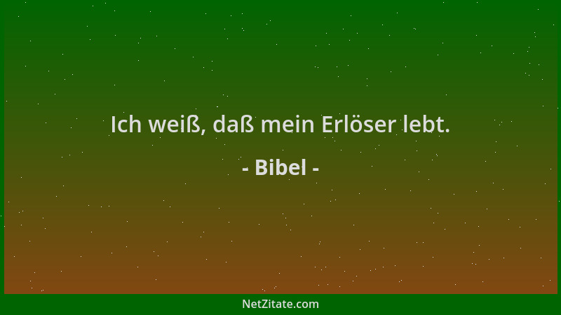 Bibel - Ich weiß, daß mein Erlöser lebt....