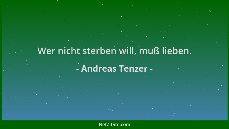 Andreas Tenzer - Wer nicht sterben will, muß lieben....