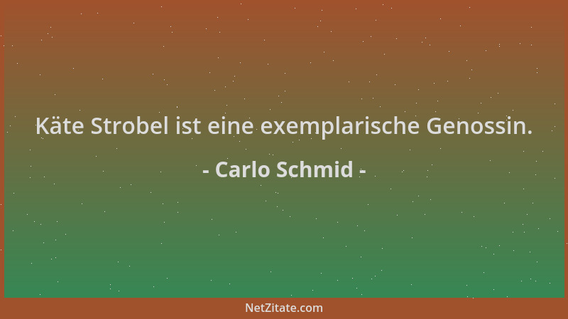 Carlo Schmid - Käte Strobel ist eine exemplarische Genossin....