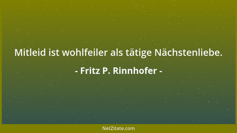 Fritz P. Rinnhofer - Wer die Gefahr haßt, kommt auch in ihr um....