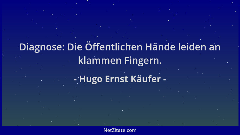 Hugo Ernst Käufer - Diagnose: Die Öffentlichen Hände leiden an klammen Fingern....