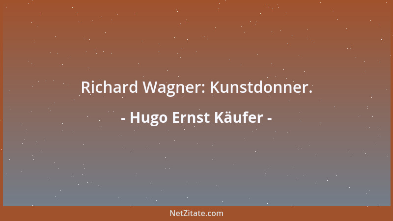 Hugo Ernst Käufer - Richard Wagner: Kunstdonner....