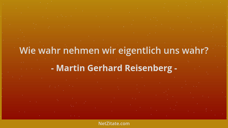 Martin Gerhard Reisenberg - Wie wahr nehmen wir eigentlich uns wahr?...