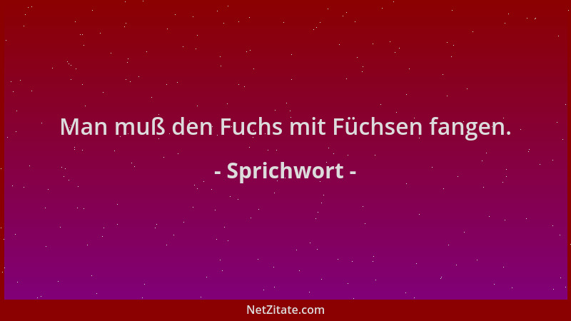 Sprichwort - Man muß den Fuchs mit Füchsen fangen....