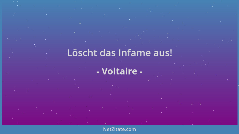 Voltaire - Löscht das Infame aus!...