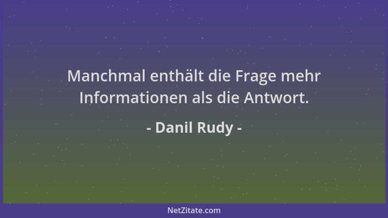 Danil Rudy - Manchmal enthält die Frage mehr Informationen als die Antwort....