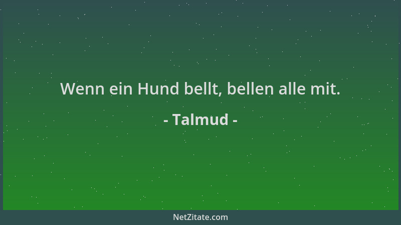 Talmud - Wenn ein Hund bellt, bellen alle mit....