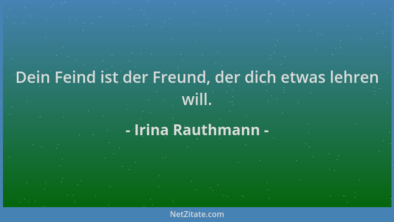 Irina Rauthmann - Dein Feind ist der Freund, der dich etwas lehren will....