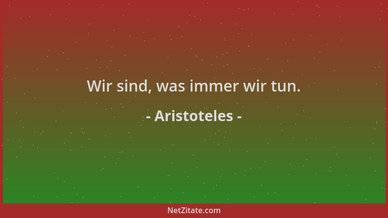 Aristoteles - Wir sind, was immer wir tun....