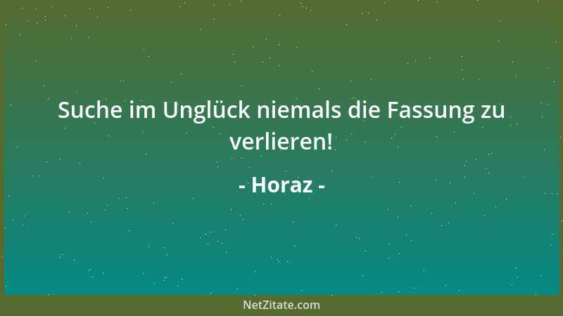 Horaz - Suche im Unglück niemals die Fassung zu verlieren!...