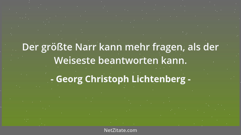 Georg Christoph Lichtenberg - Wer eine alte Tante zu beerben gedenkt, der mache ja keine Satiren auf Frauenzimmer über fünf...