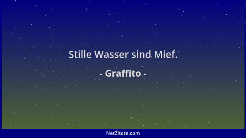 Graffito - Stille Wasser sind Mief....