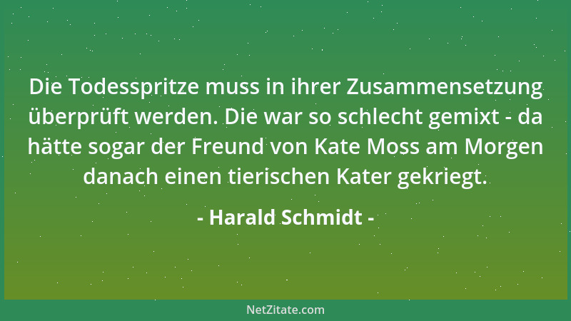 Harald Schmidt - Die Todesspritze muss in ihrer Zusammensetzung überprüft werden. Die war so schlecht gemixt - da hätte sog...