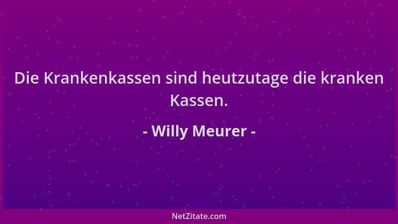 Willy Meurer - Die Krankenkassen sind heutzutage die kranken Kassen....