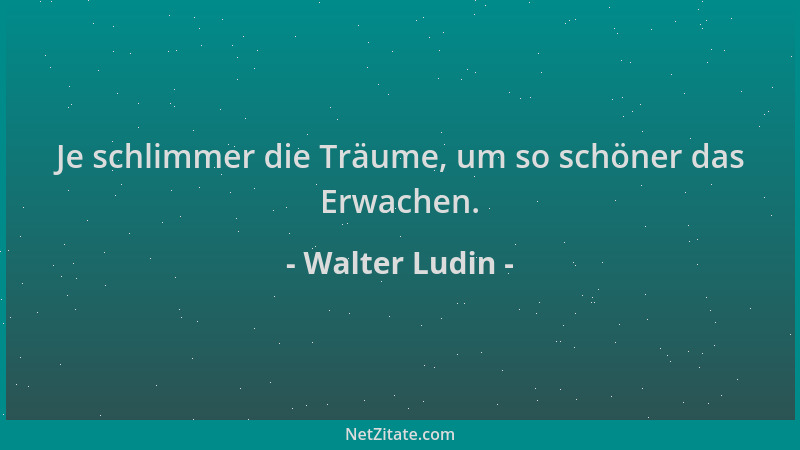 Walter Ludin - Je schlimmer die Träume, um so schöner das Erwachen....